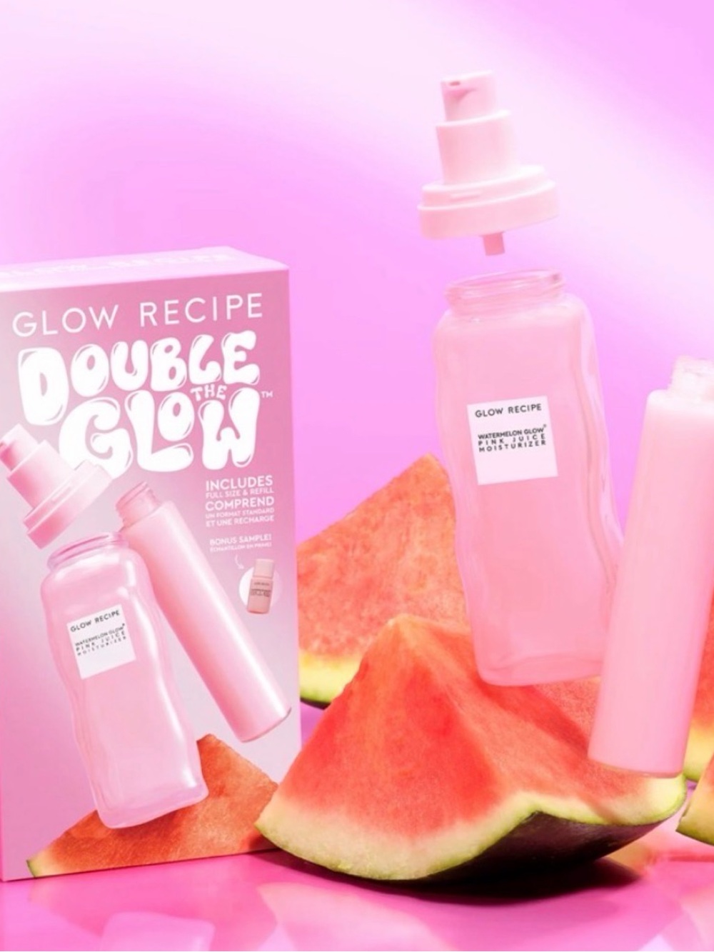 Glow Recipe Double The Glow Skincare Full Size & Refill Moisturizer